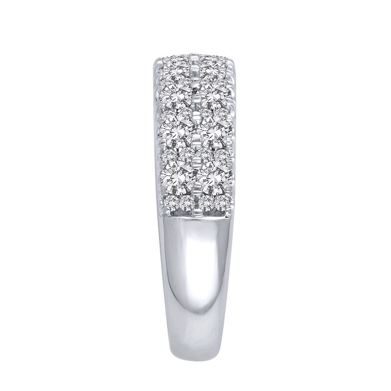 Round Lab Grown Diamond 1 2/5ctw. Multi Row Wedding Ring in 14k White Gold image number null